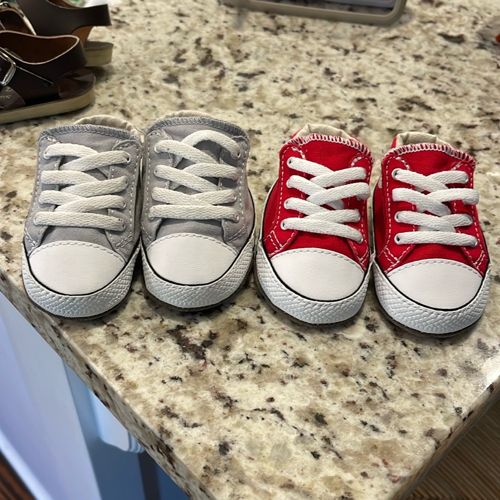 Converse Velcro crib shoes EUC - 2 pairs
